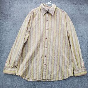 Attitude Soho Button Up Shirt Mens 3XL Paisley French Cuffs